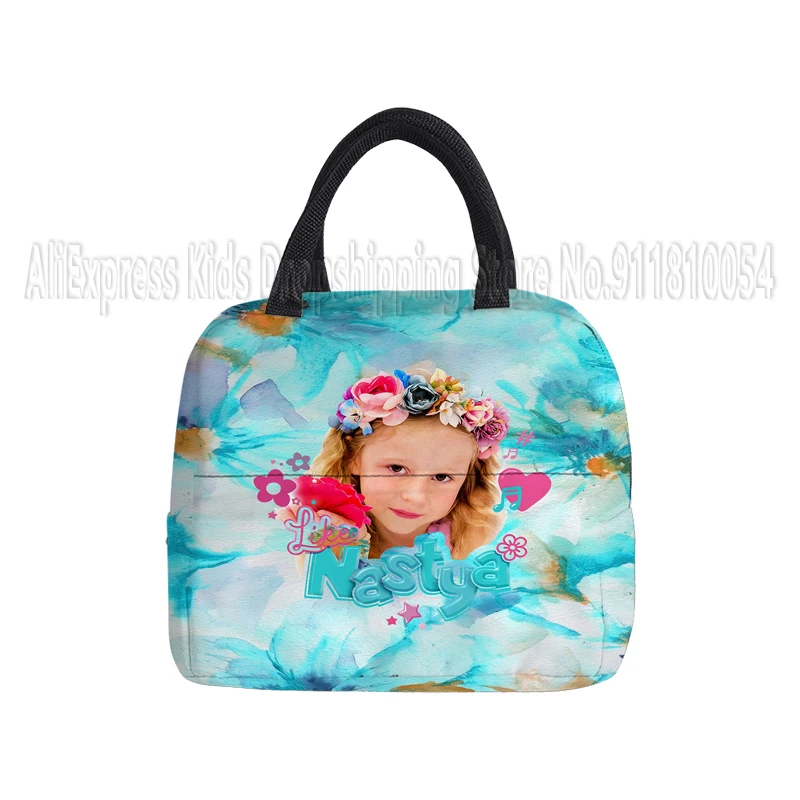 Like Nastya Portable Lunch Box Insulated Thermal Bag Picnic Food Cooler Pouch Large Capacity Bento Storage Bags for Children 4