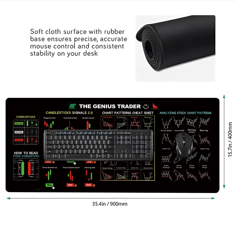 Stock Market Chart Pattern Large Gaming Mousepad XXL Keyboard Gamer Mouse Pad On The Table Speed Desk Mat 100x50cm Mouse Mats 4