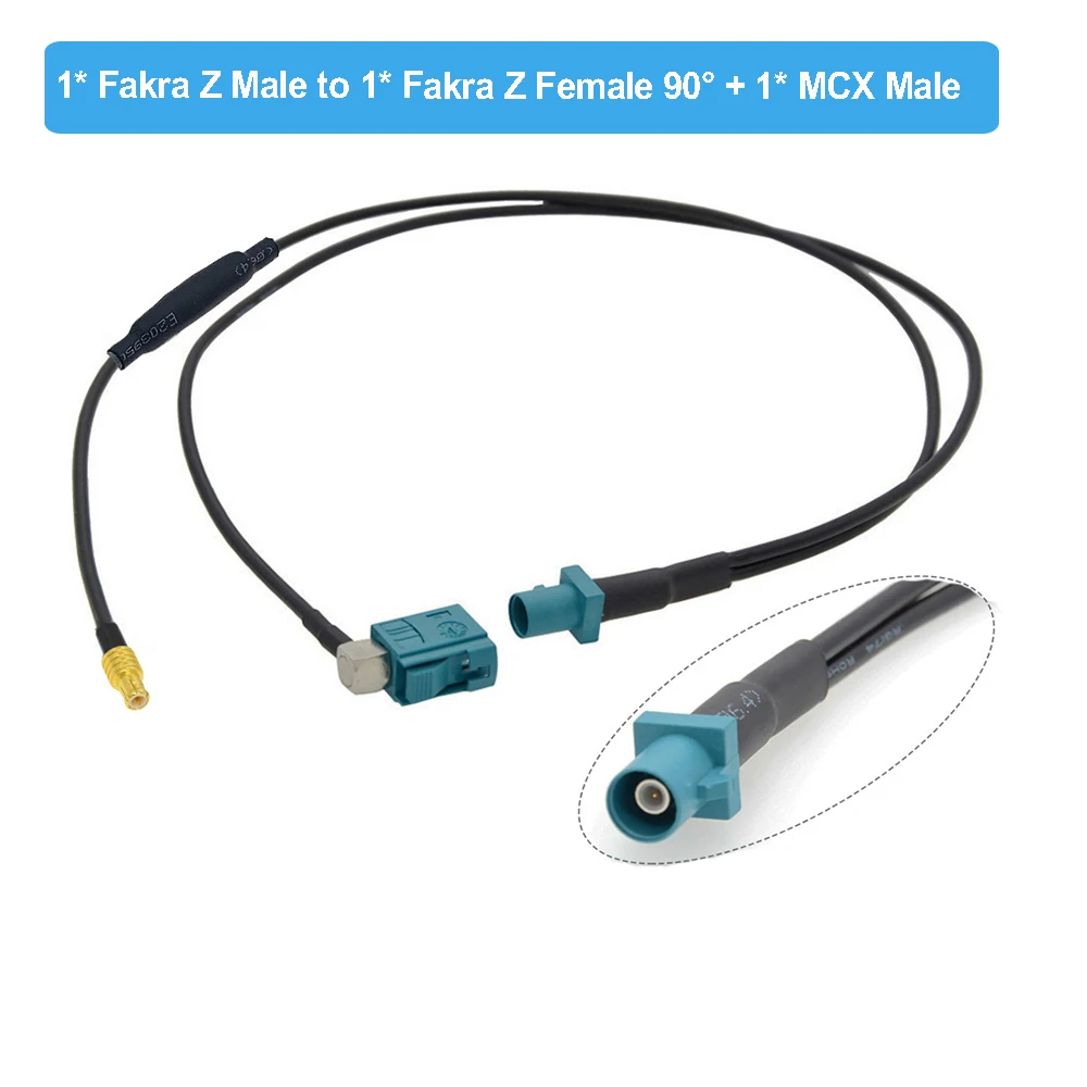 MCX to Fakra Z Y 타입 스플리터 케이블 다이오드 포함 RG174 피그테일 자동차 내비게이션 GPS 안테나 연장 케이블 안드로이드 기기용
