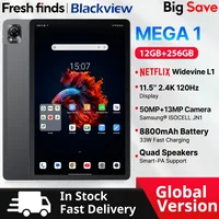 【World Premiere】Blackview MEGA 1 Tablet 11.5 inch 2.4K 120Hz Display 8GB 256GB 50MP+13MP Camera 8800mAh 33W Fast Charging Pad P 1