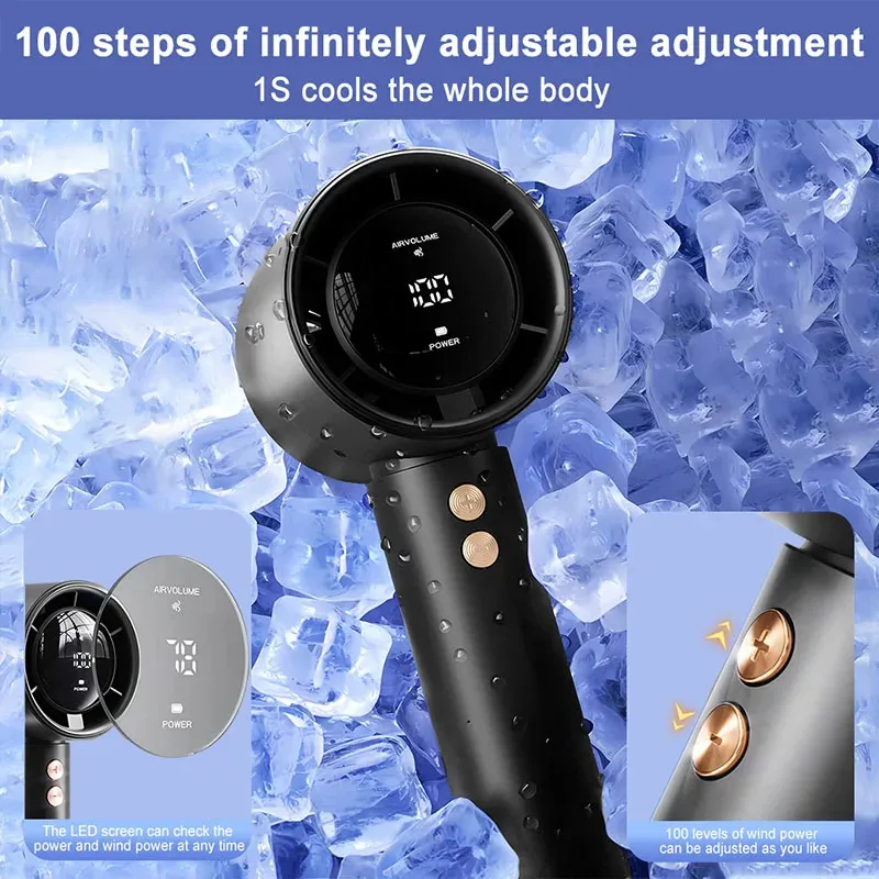 Mini Handheld Fan USB Fast Charging Portable Air Calculating Mute Personal...