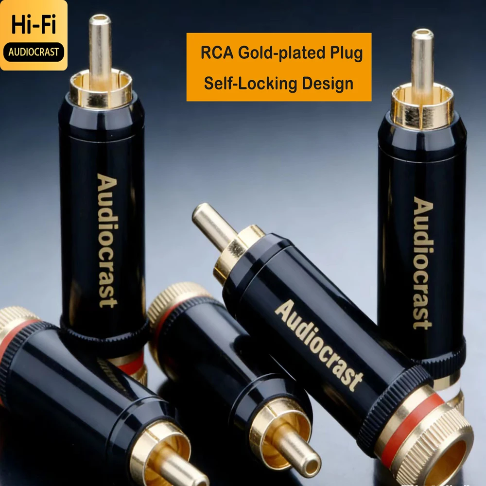 고급 HIFI 로듐 도금 RCA 플러그: 오디오파일을 위한 Audiocrast의 고음질 커넥터