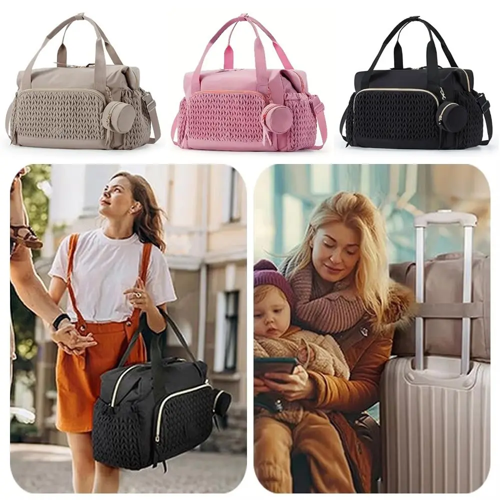 Borsa per pannolini per mamma multifunzionale, grande capacità, resistente all'usura, organizer per passeggino, porta ciuccio - immagine 3