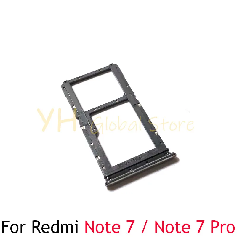 10PCS For Xiaomi Redmi Note 7 Pro Sim Card Slot Tray Holder Sim Card Repair Parts for xiomi redmi note 6 pro micro sim card holder slot tray replacement adapters black blue red pink