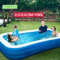Large Pool For Adults Children Family 2/2.6/3M Inflatable Swimming Pool Child baby Rectangular Pvc Outdoor Water Games Toy kids