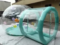 8FT Bubble House Inflatable Bubble Tent,PVC Bubble House with Blower Kids Party Clear Dome Balloon Garden Tent Pink/Purple/Blue