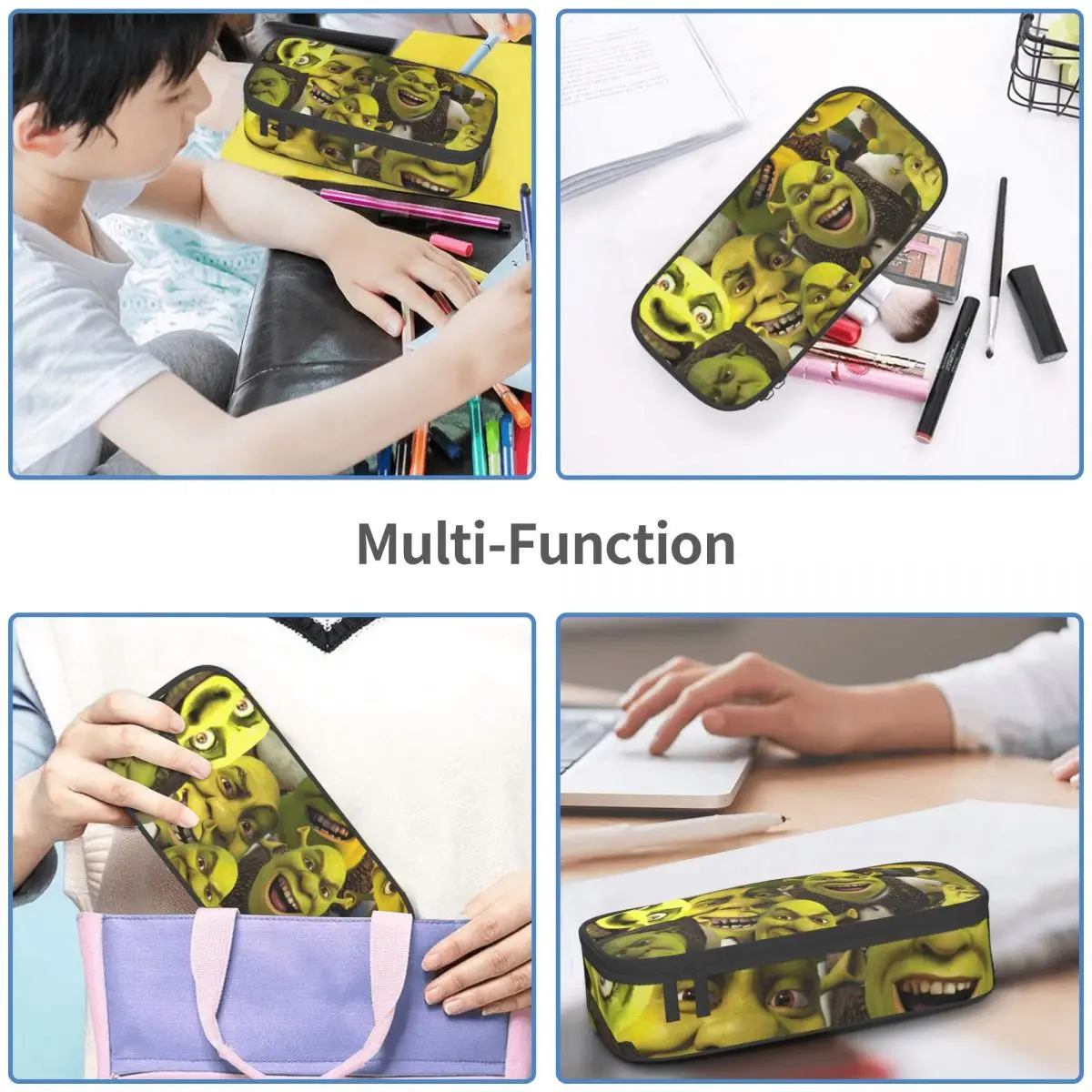 Shrek-Collage Pencil Cases Large Capacity Pen Bags Pen Box Pencil Pouch for Boys Girls Students Stationery School Office