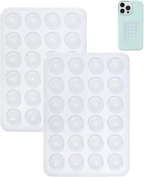 Hands - Free Silicone Suction Phone Case with Strong Adhesive Stand (2 - Pack) for 2PCS (Clear)