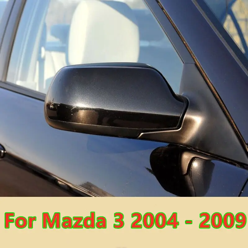 

Black Right Passenger Side Mirror Cover Cap Replacement For Mazda 3 2004 2005 2006 2007 2008 2009