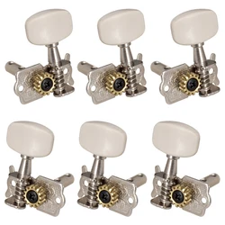 6-Piece Acoustic Guitar Tuning Pegs with Open String Buttons - Replacement Parts & Accessories (6pcs)