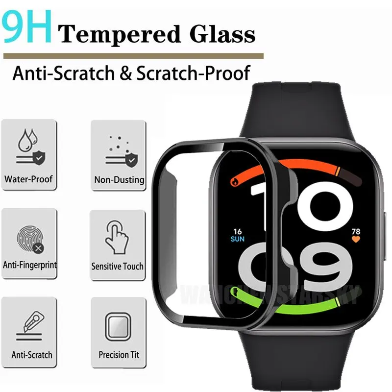 Premium Tempered Glass Case with Anti-Scratch Screen Protector and PC Cover
