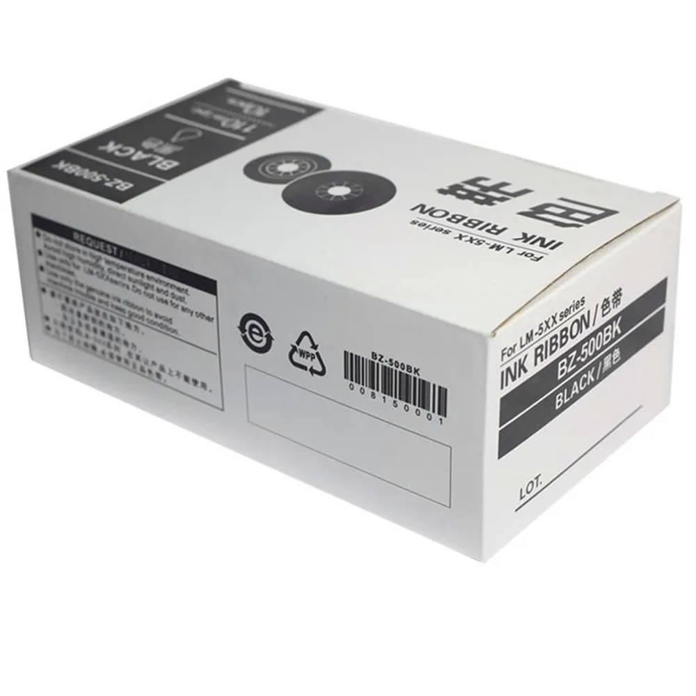 LETATWIN 잉크 리본 BZ-500BK 블랙 잉크 카트리지, 와이어 마커, 케이블 ID 프린터 LM-550A, LM-550E 라벨 타자기, 최대 10 개