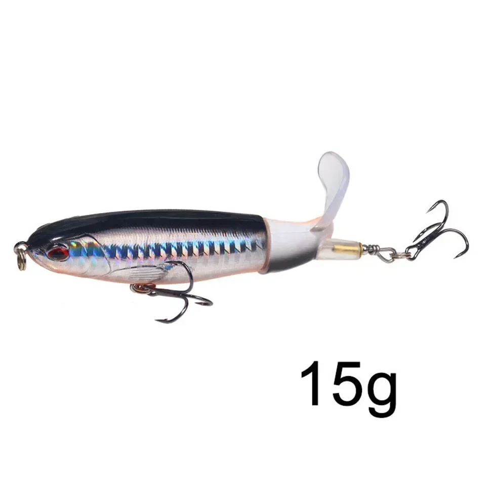 EASYFISH Topwater Popper Fishing Lure with Rotating Tail