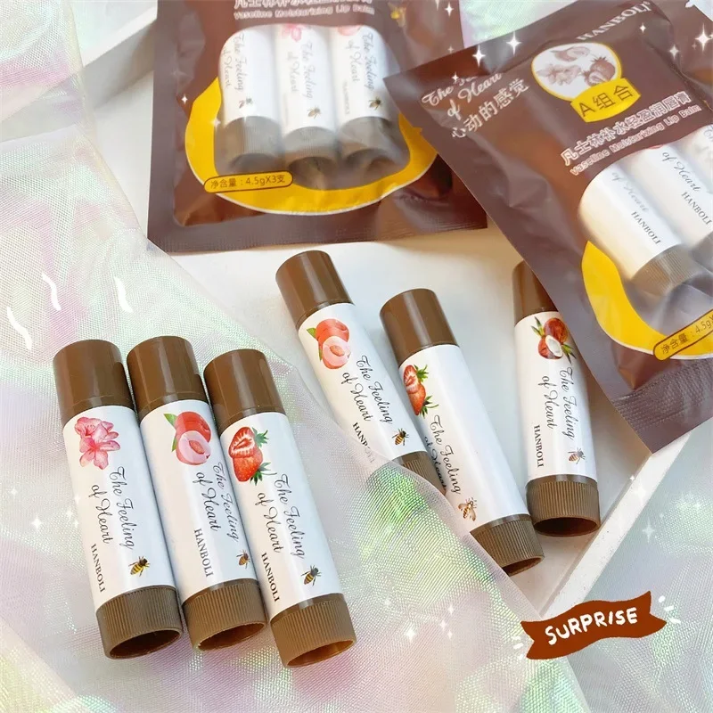 1/3 Pcs Fruity Lip Balm Moisturizing Lip Gloss Nature Nourishing Temperature Change Color Lipstick Cute Jelly Tinted Lip Care 5