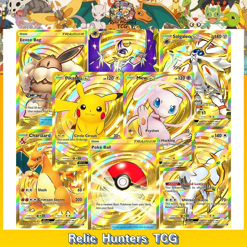 Cartes de poche HOLO FOIL Pockemontcg bricolage PTCG carte monstre faite maison textures gravées simples Anime périphérique Collection carte de jeu