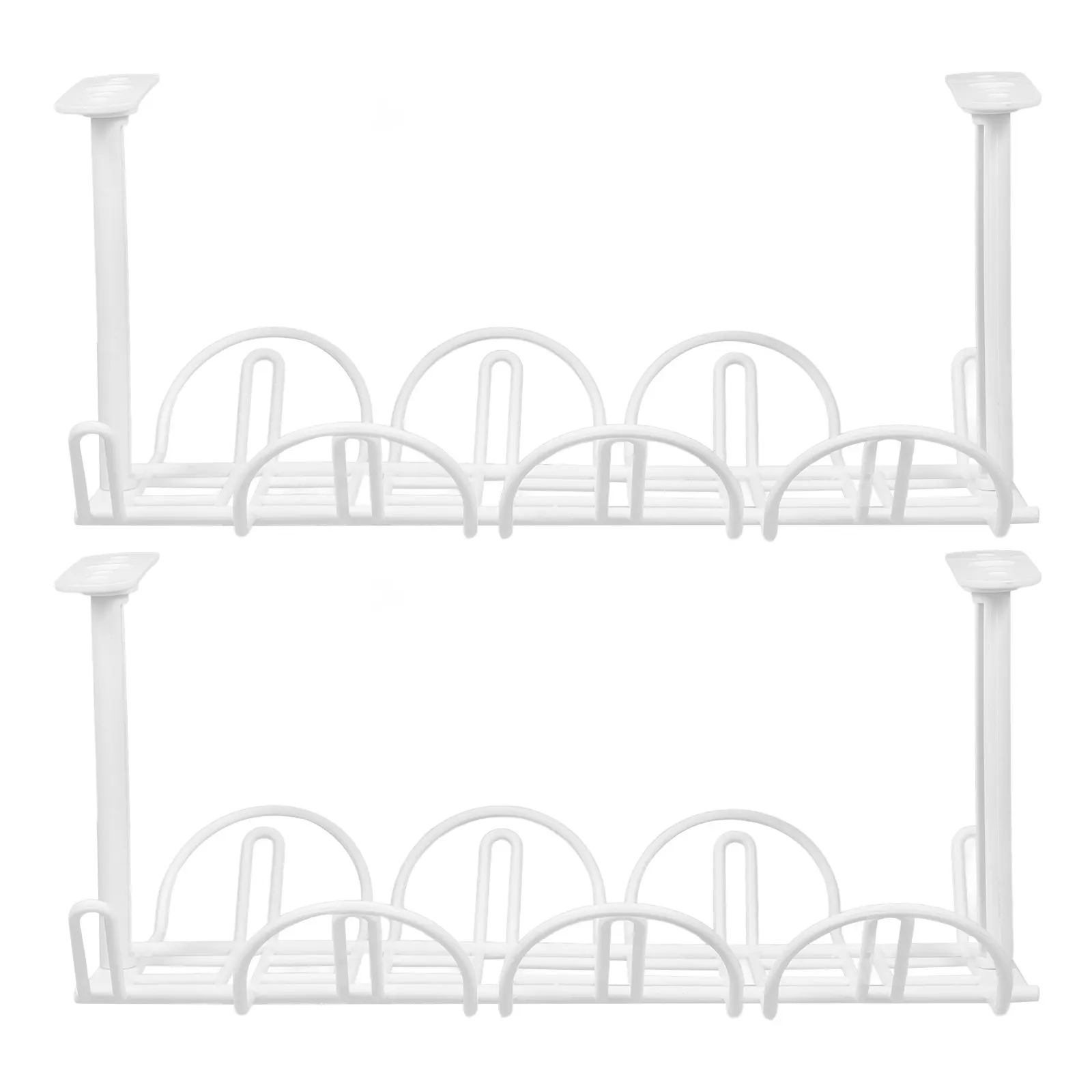 책상 아래 케이블 랙 2세트, 공간 절약형 와이어 브래킷, 강력한 접착 스티커 포함, 키보드 컴퓨터 코드용