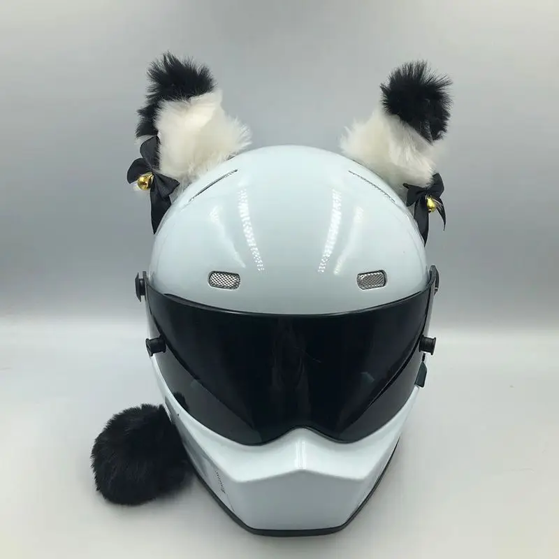 thumbnail image 1 of Los cascos de motocicleta con orejas de gato más populares, cascabeles de cola, peluche para motociclista, casco de motocross, casco de esquí, decoración, linda pegatina, accesorios para casco de cosp, 1 of 5