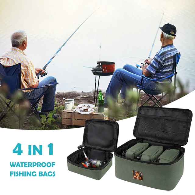 Fishing Tackle Bag with 4 Small Pouches Fishing Reel Lure Storage Bag Pouch  Fishing Tackle Organizer Bag - AliExpress