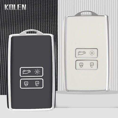새로운 TPU 자동차 원격 키 케이스 커버 셸, 르노 콜레오스 캡처 메간 클리오 경치 부적 아르카나 다시아 산데로 카드 고리 3