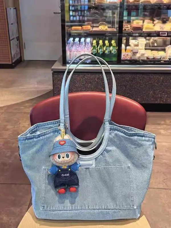 Luxury Designer Women Handbag Denim Clutch Bag Solid Color Underarm Bag Vintage Simple Female Commuter Handbag for Office Travel