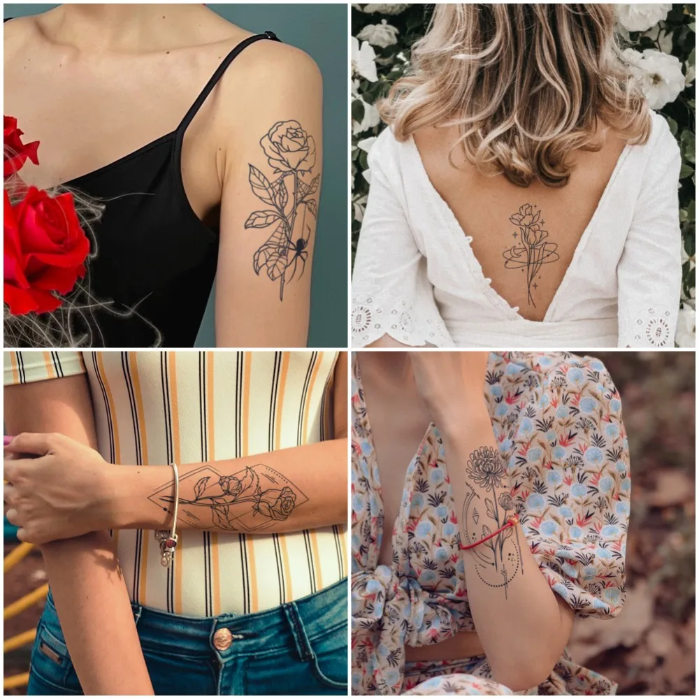 Tatouage pivoine – Tatouages temporaires vegan | Temporalis®, image size:1000x1000