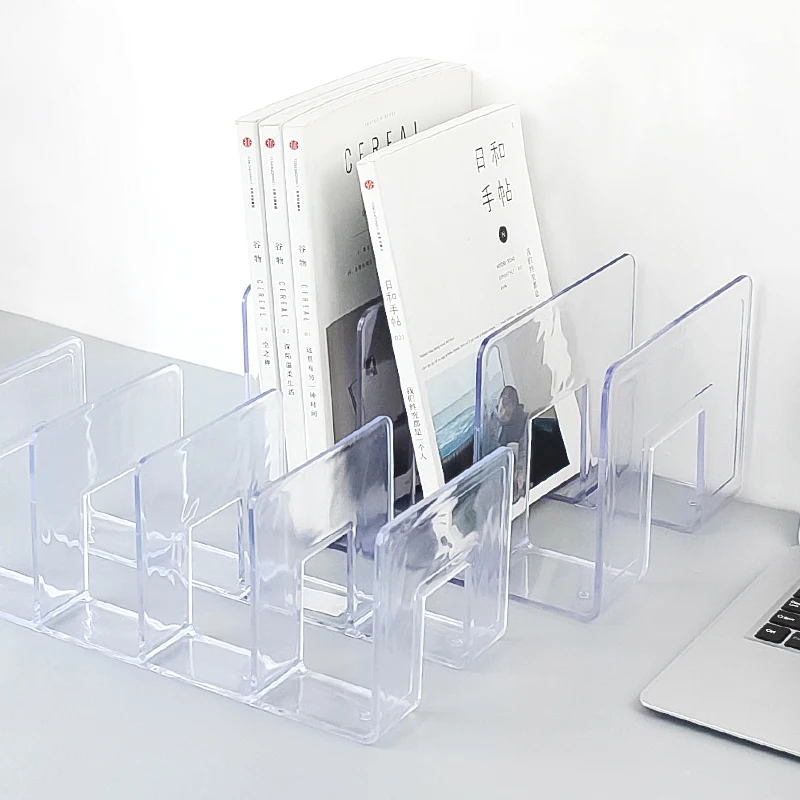 Clear Acrylic Book Stand Holder Plasic Magazine Book Storage Rack
