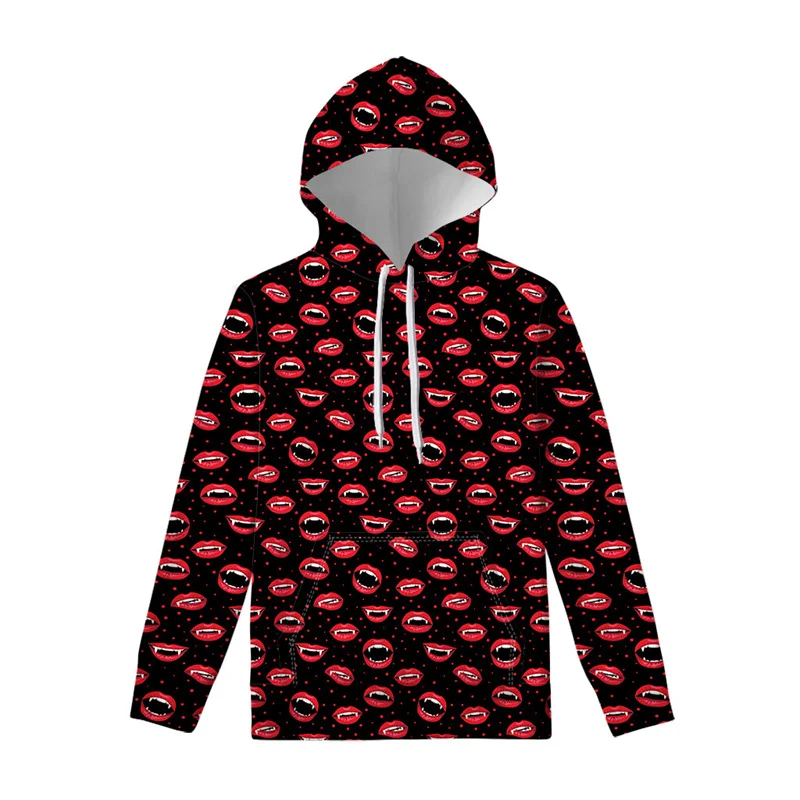 thumbnail image 1 of Sudadera con capucha con estampado 3D de labios rojos punk para hombre y mujer, ropa fresca para primavera y otoño, sudadera con capucha de manga larga, camisetas informales, jersey, 1 of 4