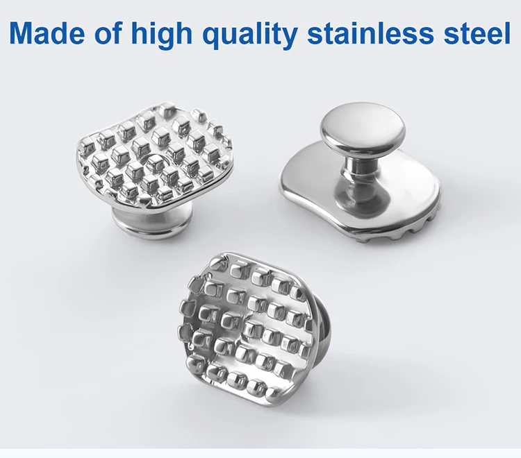 5 Packungen AZDENT Dental Kieferorthopädischer Lingualer Button Monoblock Klebbar Rund Rechteckig Typ 10 Stück/Packung MIM-Material Zahnmedizin – Detail 4