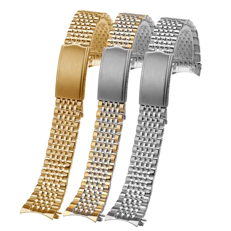 Cinturino Con Estremità Curva Per Omega Seamaster Speedmaster Deville Cinturino In Acciaio Inossidabile 18Mm 19Mm 20Mm Cintura Sottile Bracciale Argen