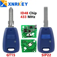 SIP22 xnrkey GT15R รีโมทคีย์สำหรับ Fiat Punto Doblo Bravo Blue/Black ID48 Chip 433MHz FOB 1ปุ่ม