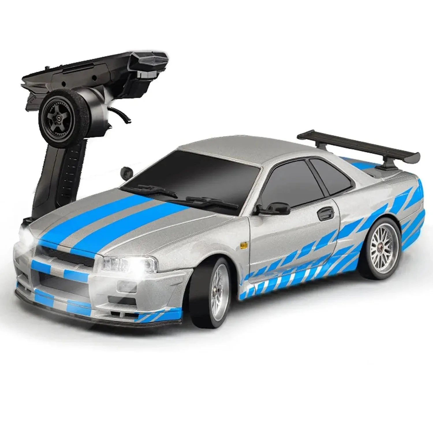 Mini Toys 1/18 LDRC LD1899 R34 RC Racing Car RWD Radio Control Drift Vehicles Model Gyroscope with Light System Boys Gifts 4