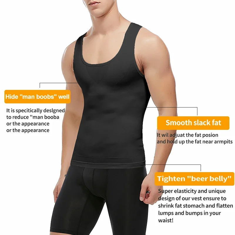 Mens Compression Shirts Slimming Body Shaper Vest Workout Tank Top Tummy  Control Shapewear Abs Abdomen Corset Undershirt - AliExpress