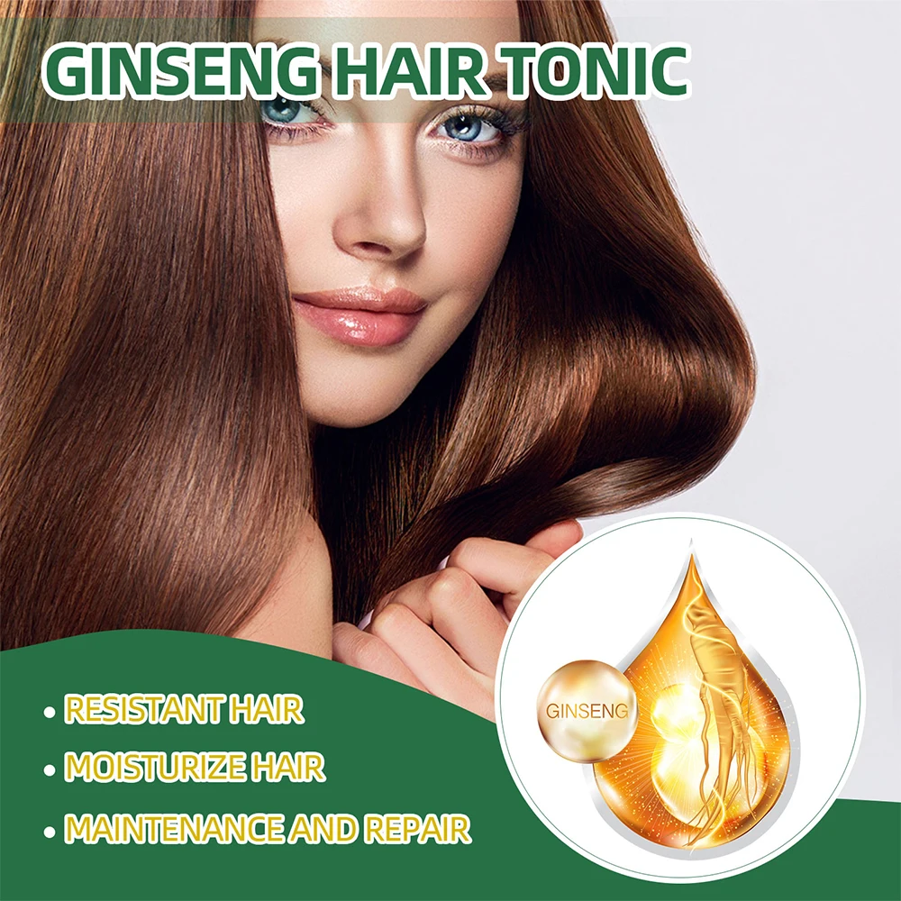 100ml Ginseng hair growth serum for men women nourishes scalp strengthen root repair damaged hair herbal regrowth spray hair growth serum hair growth spray