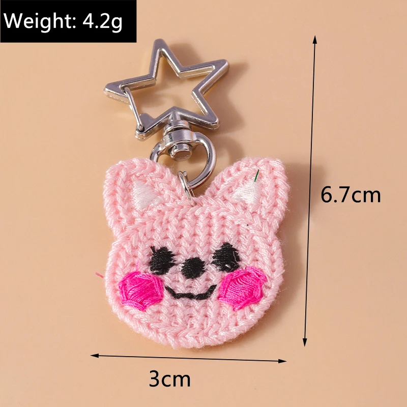 Neue handgemachte gestrickte Blume Schlüssel bund gehäkelt Liebe Herz Schlüssel ring Anhänger für Auto Schlüssel halter Handtasche Dekor Schmuck Geschenke – Detail 6