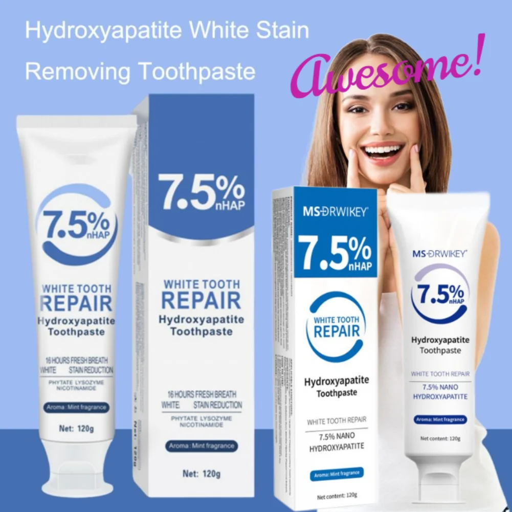 Hydroxyapatite Toothpaste Gentle Mint Breath Refreshing Whitening Intensives Stain Removal Oral Care 120G teeth health product