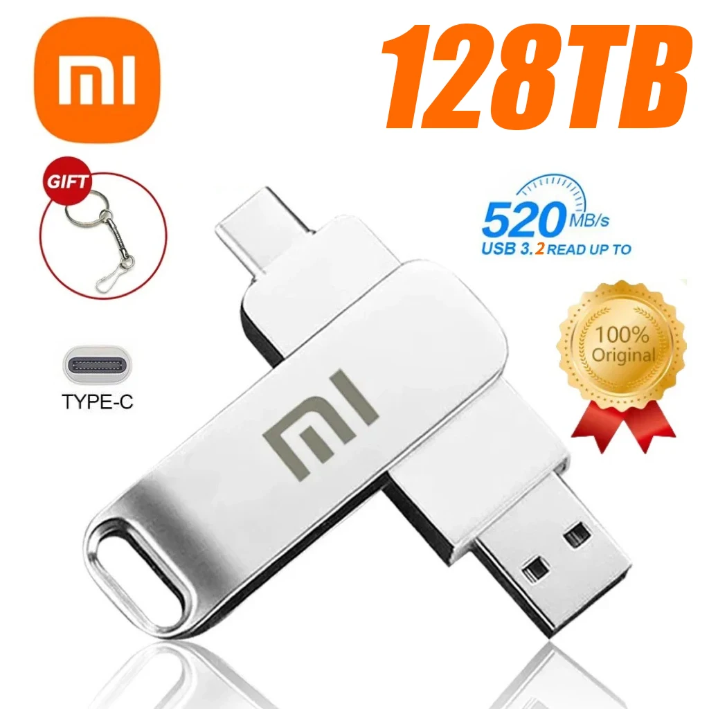 

Xiaomi U Disk 128TB 16TB Flash Drives High Speed Transfer 8TB USB 3.2 Type-C Interface 1TB USB Stick Phone Portable USB Memory