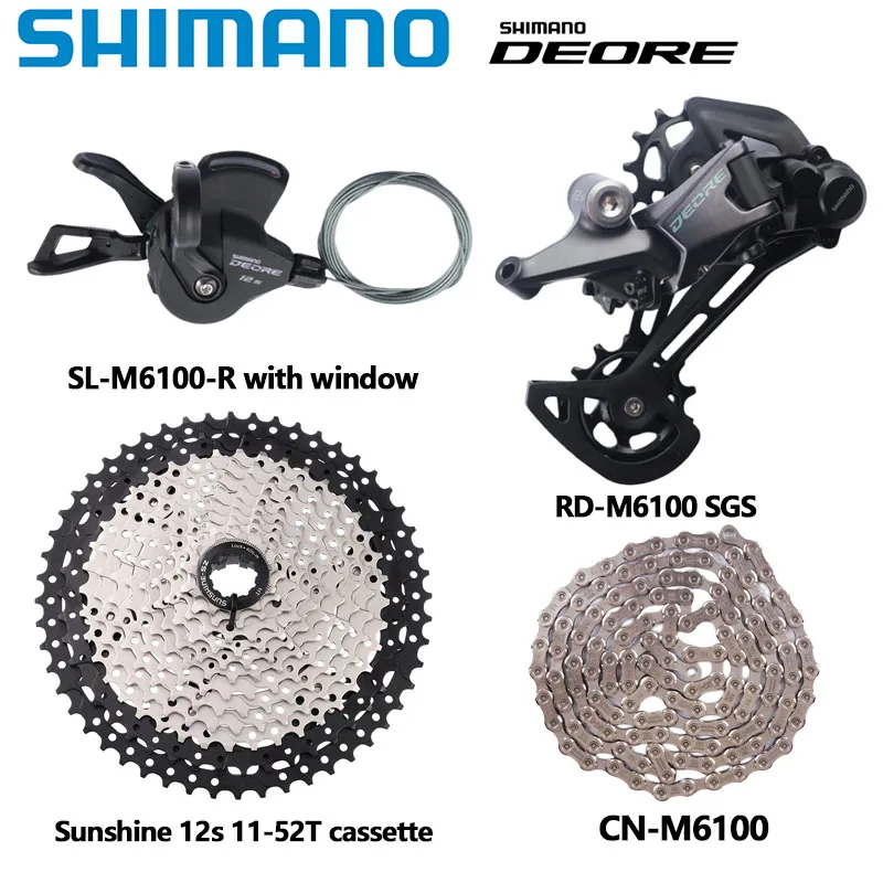 SHIMANO DEORE M6100 1x12s Gruppe für MTB M6100 Shifter Schaltwerk 10-51T Kassette M7100 Kette Sunshine K7 12S 4-teiliges Kit – Detail 10