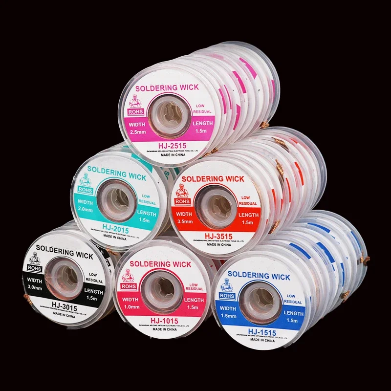 1/4pcs Desoldering Braid Welding Solder 1.5M 1mm 1.5mm 2mm 2.5mm 3mm 3.5mm Remover Wick Wire Lead Cord Flux Repair Tool soldering wire desoldering braid soldering tin wire solder remover soldering rods soldering repair tool desoldering mesh braid