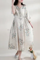 Summer Dress Women 2025 Long Print Elegant Clothing Vintage Elastic Waist Korean Beach Style V-Neck Fashion Robe Ropa De Mujer - Image 4