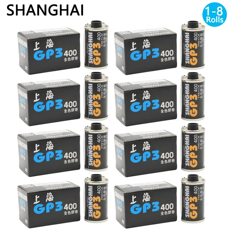 1-8 Rolls SHANGHAI 135 Black And White GP3 400 36 Sheets Film ISO 400 Negative Film For Fujifilm Kodak M35/H35/M38/F8 Camera