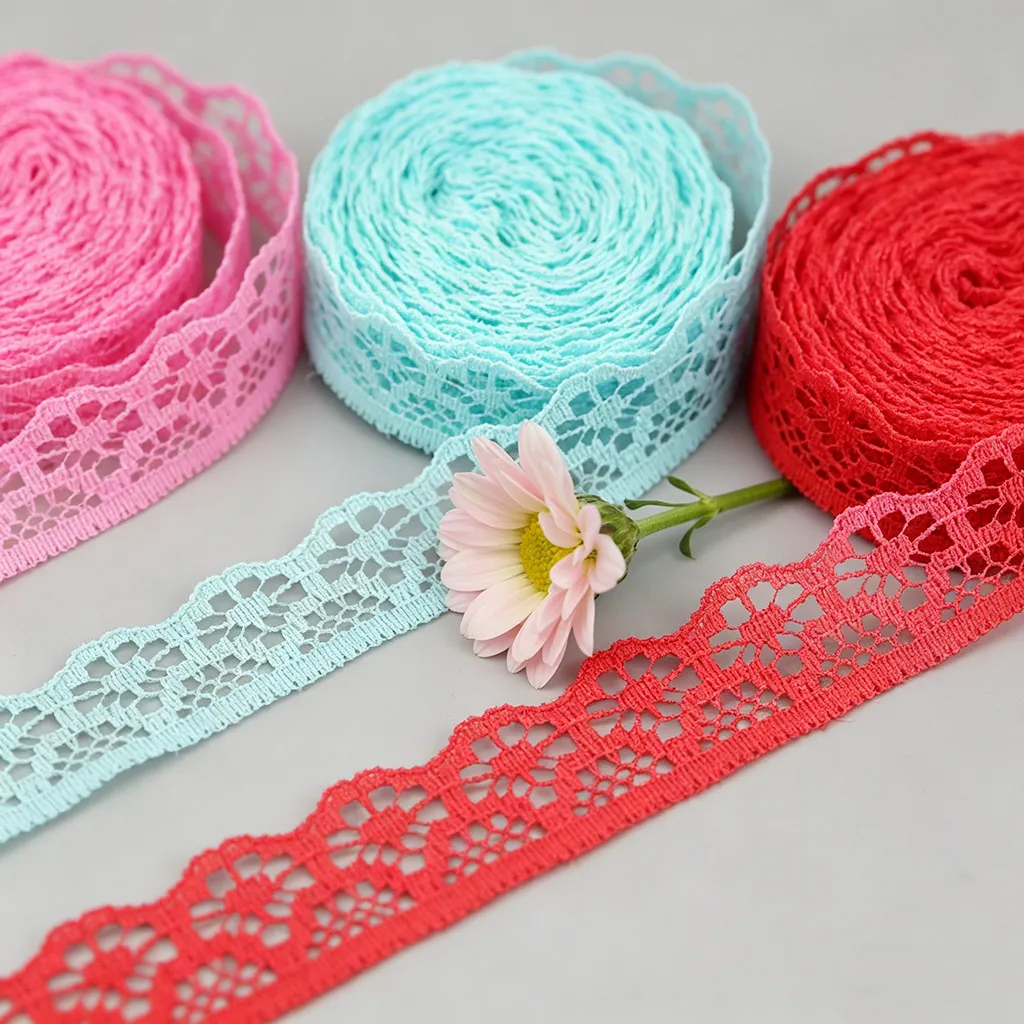 Lovely 1.5cm Lace Fabric Webbing for DIY Craft and Gift Decoration