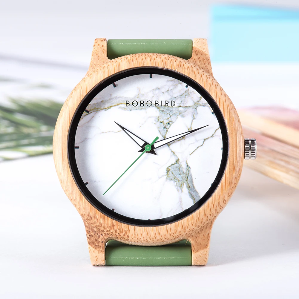 BOBO BIRD Men's Wooden Watch Silicone Strap Quartz Watches  Sport Watch for Summer Can Customized Gifts For Men 4
