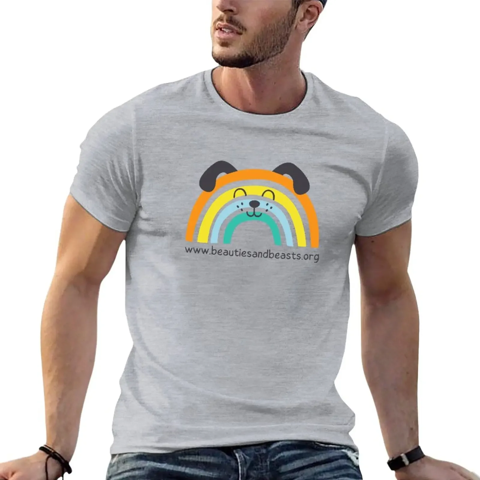 Rainbow Pup T-Shirt Cute Tops Anime Clothes New Edition Magliette Per Uomo