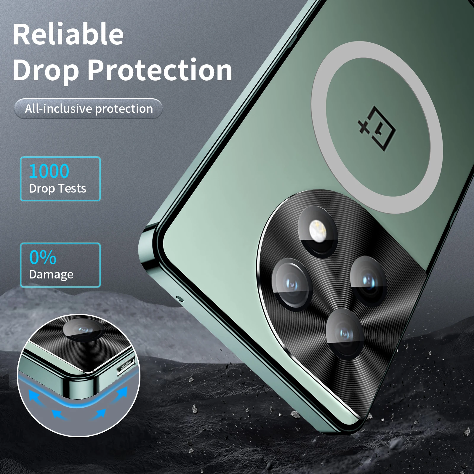 Magnetic Wireless Charge Case For Oneplus 11 Case Ultra-thin Metal Bezel Transparent Magnetic Suction Back For One plus 11 Cover