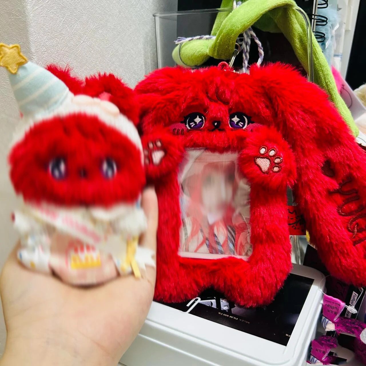 Cute plush card cover certificate photo 3 inch small card cover display pendant storage bag 4