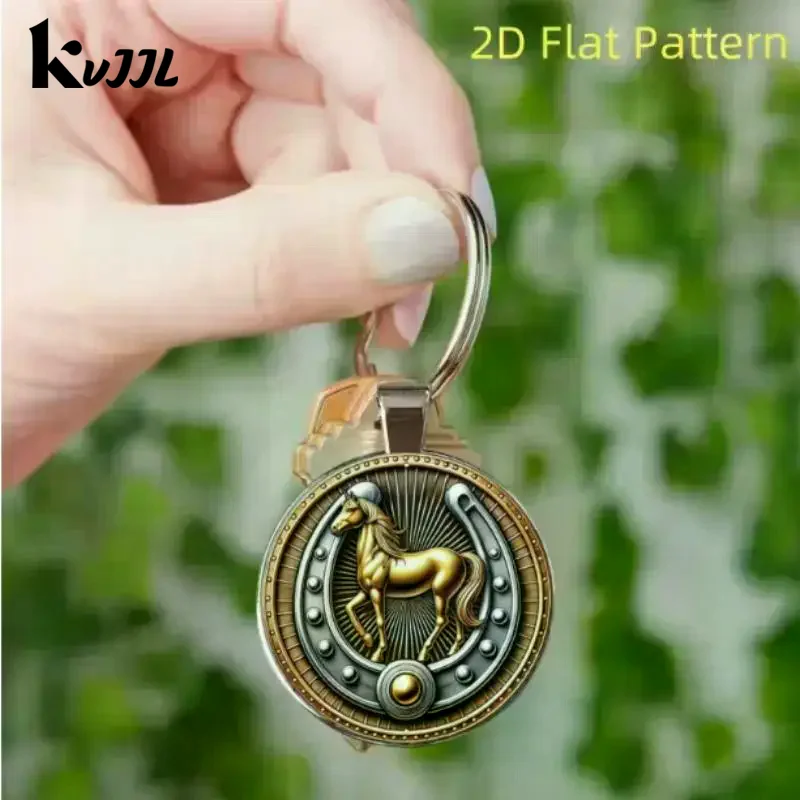 1Pcs Hufeisen Und Pferd Anhänger Mit Schlüsselring Metall Retro Pferd Glück Schlüsselbund Charme Für Männer Frauen Schmuck Geschenk