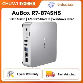 CHUWI Choice AuBox Mini PC AMD Ryzen 7 8745HS 16 GB DDR5 512 GB SSD Windows 11 Pro Display 4K AI-Link WiFi 6 BT 5.1 Estendi M.2