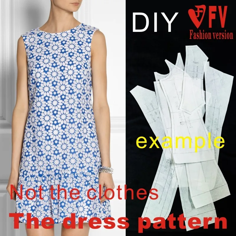 Clothing DIY The dress Dresses Sewing Pattern cutting drawing Women's Dress Sewing Template BLQ-73