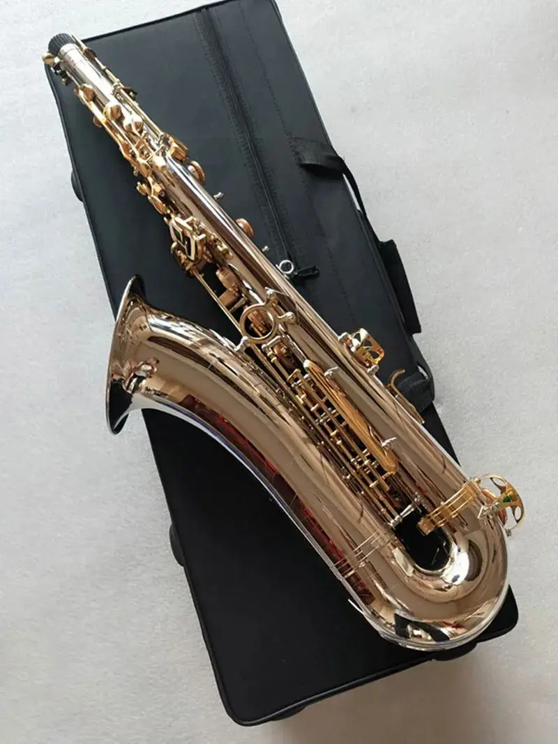 

New Tenor Saxophone Yanagisawa T- W037 Musical Instruments Bb Tone Nickel Silver Plated Tube Gold Key Sax With Case