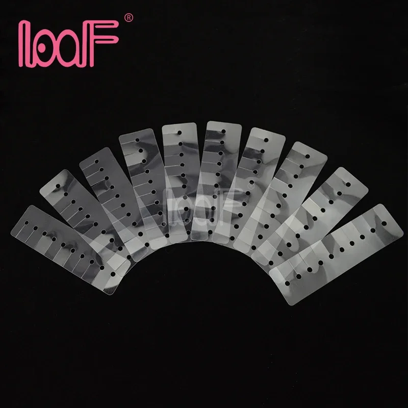 LOOF 20pcs 10 Holes Long Strip Fusion Hair Template Heat Shield Spacer Separator For Fusion Hair Extension Tools